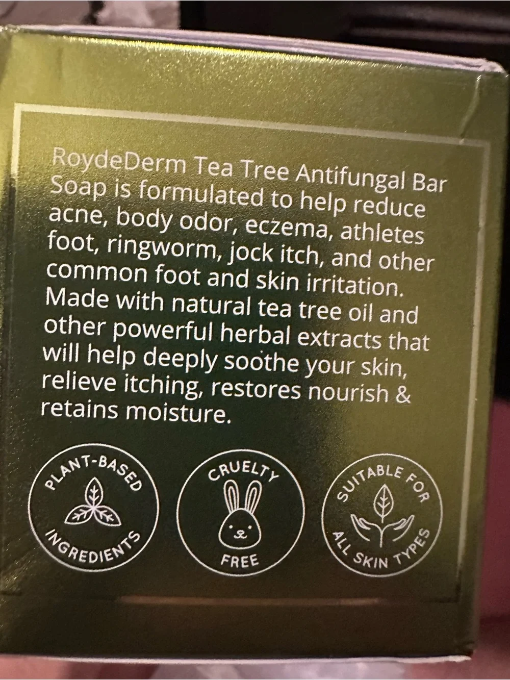 2 Tea Tree Oil Antifungal Soap Bar in Green